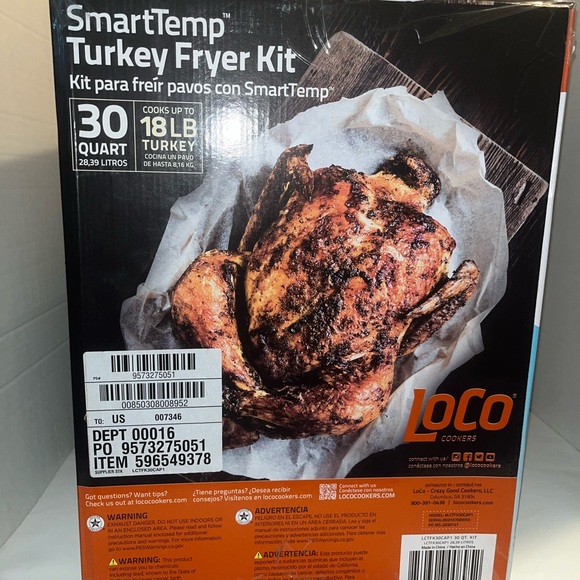 Loco Cooker 30 Quart Smart Temp Turkey Fryer Kit New In Box - Picture 2 of 5